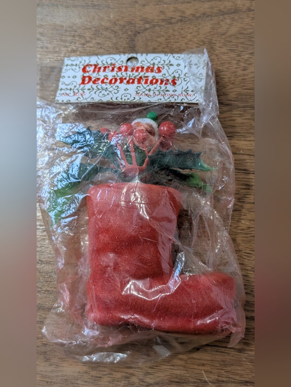 Christmas Decoration Red Velvet Boot Ornament - Unbranded
